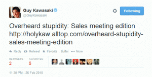 Guy Kawasaki tweet