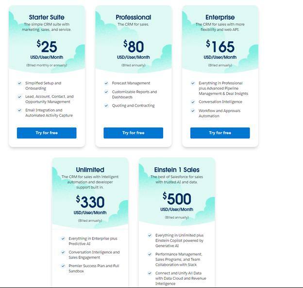 Salesforce costs