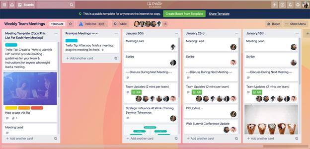 Trello dashboard