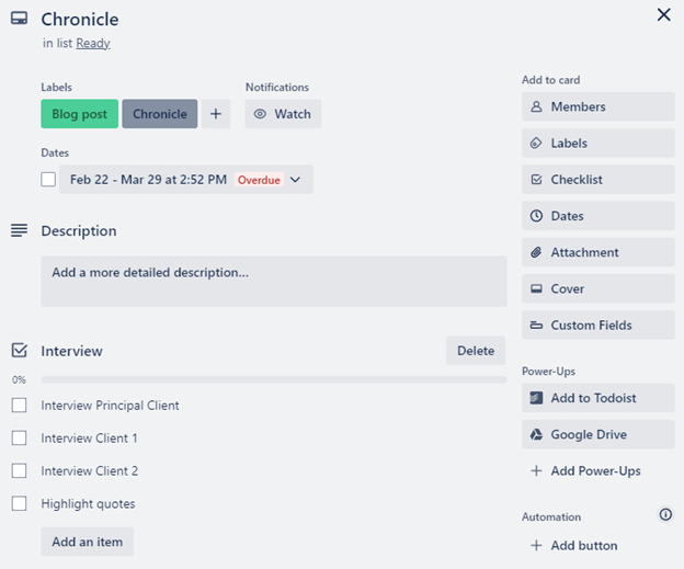 Trello Checklist
