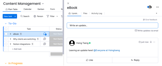 Monday.com updates