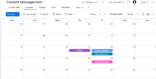 Monday.com interface